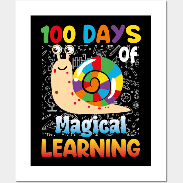 100 Days of Magical Learning Funny Snail 100 Days of School Wall Art by JUST PINK